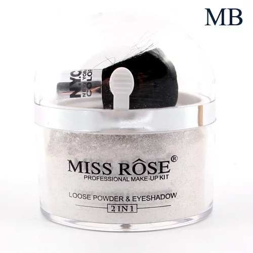 Miss Rose бренд 2 в 1 Хайлайтер для макияжа Палетка для контурирования лица макияж глаз Свободная блестящая пудра Золотая палитра теней для век - Цвет: Silver