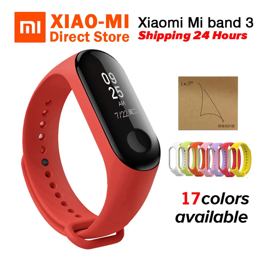 

Xiaomi Mi band 3 MiBand 3 Fitness Tracker Heart Rate Monitor 0.78'' OLED Display Touchpad Bluetooth 4.2 Smart wristband Android
