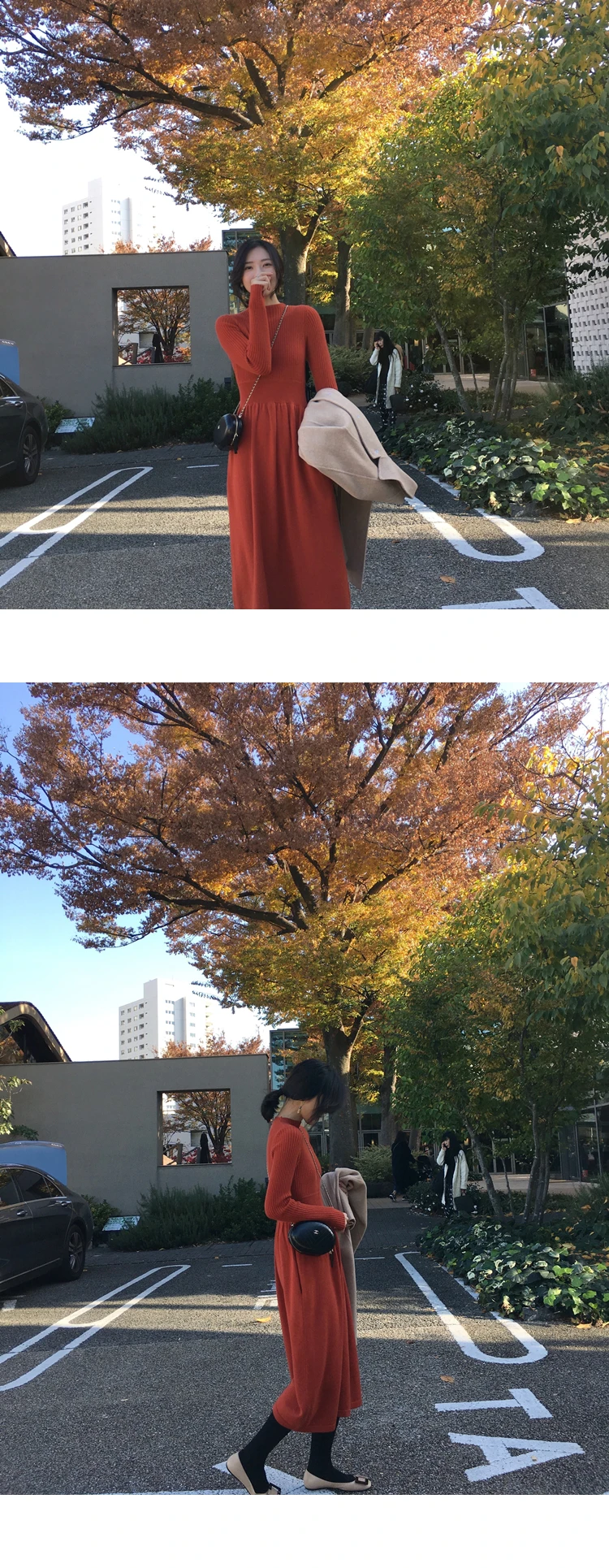 Осенне-зимнее винтажное Женское шерстяное платье, вязаное платье, повседневный вязаный свитер, платья