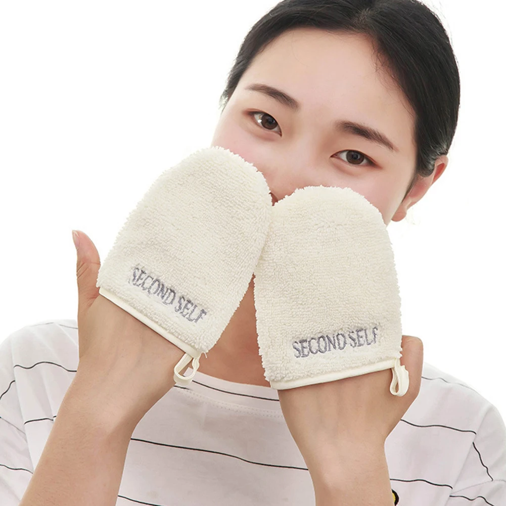 

1pc Comfortable Reusable Water Remover Cleansing Glove Makeup Microfiber Facial Cloth Face Care Towel Water Cleansing Glove