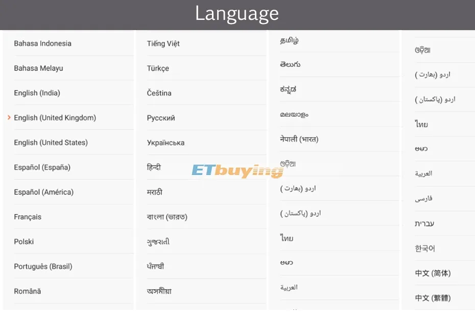 official global xiaomi rom language