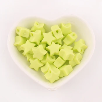 

Let's Make 10pc Candy Color Teether Silicone Beads Star Shape For Pacifier Clips DIY Cute Teething Toys Gifts Silicone Beads