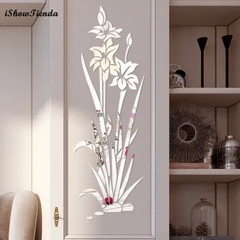 

3D Diy Flower Shape Acrylic Wall Sticker Modern Stickers Decoration Mirror Wall Stickers Adesivi Murali Stickers Muraux