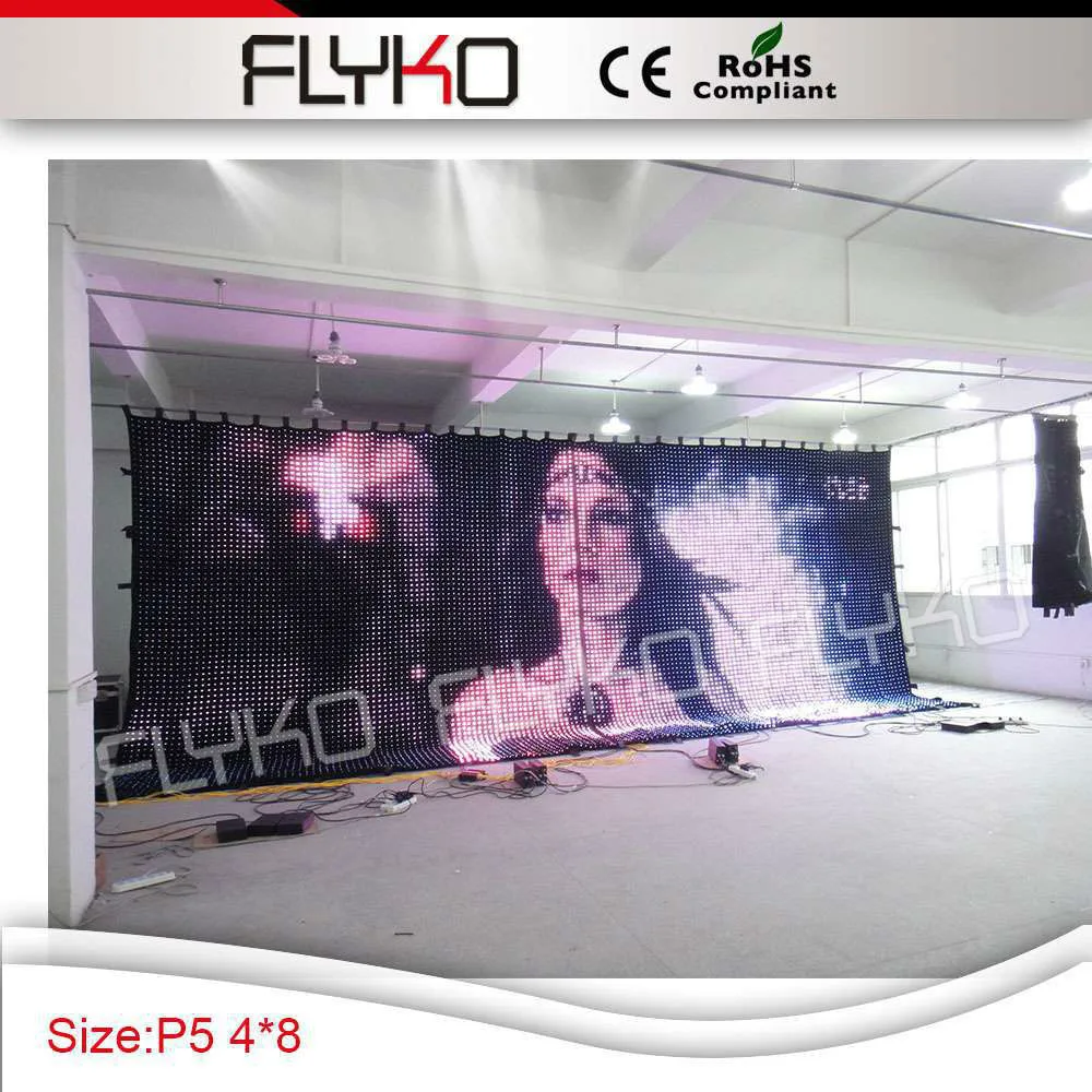 

4x8m Free shipping led dot matrix pixel light video curtain