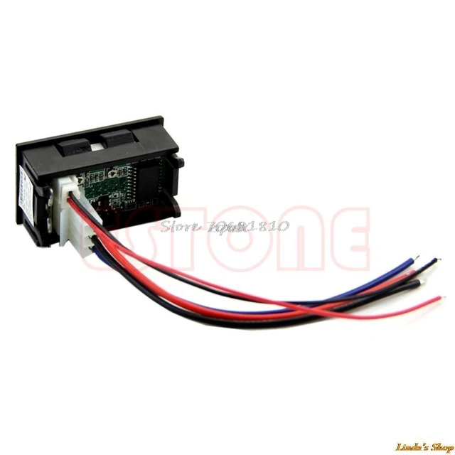 New LED Amp Dual Digital Volt Meter Gauge DC 100V 10A Voltmeter Ammeter Blue + Red Consumer Electronics 2