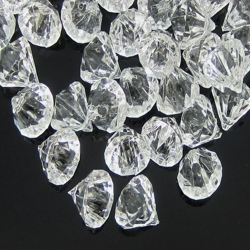 50pcs Clear acrylic diamond gems faceted beads table vase filler pirate acrylic diamond crystal in Party DIY Decorations 12.0mm