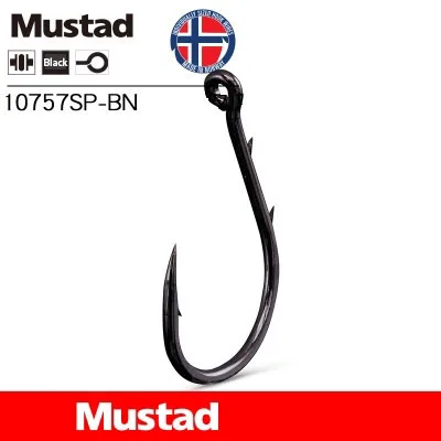 Mustad Рыбалка Крючки 10757SP-BN двойной колючий рыболовный крючок морская Рыболовная Снасть Pesca 1#-7# мягкие приманки держатель острый углеродистая сталь