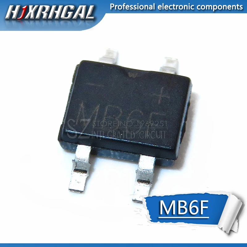 Миниатюрный Мостовой выпрямитель hjxrhgal MB6S MB6M MB10S MB10M MB6F 0.5A 600 В 20 шт.|Интегральные