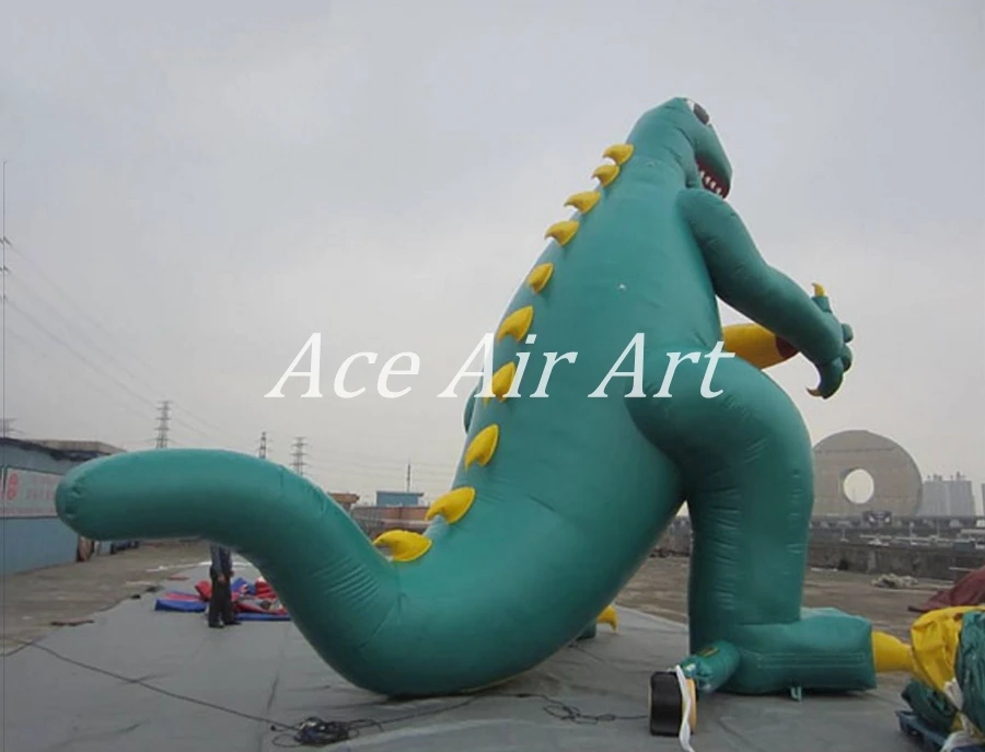 8m Long Giant and Beautiful green Inflatable t-rex dinosaur for firework sale and Advertising in USA