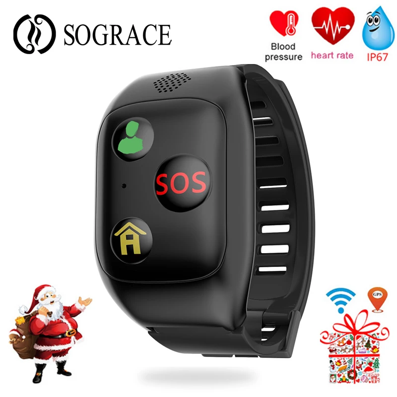 

Elderly Health GPS Smart Bracelet IP67 Waterproof Smart Band With SOS Help Fall Down Reminder Wristband 600mah Big Battery