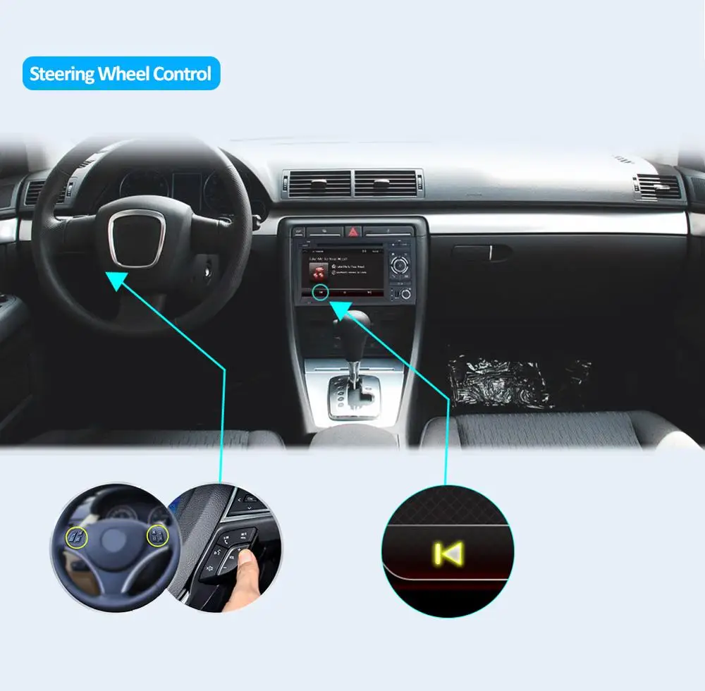 Excellent 8 Core 2 din Android 9.0 Car DVD CD player GPS Navigation for Audi A4 GPS (2003-2008) Audi S4/RS4/8E/8F/B9/B7 Autoradio Stereo 5