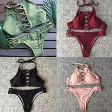 2016 Newest Sexy Womens Bandage Bikini Set Push up Padded Bra Bathing Suit Swimsuit Swimwear Women
