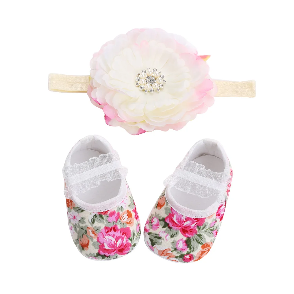 Новорожденного обувь девочек Бабочка-узел для отдыха детские первые ходоки девушка обувь для малышей Schoenen оголовье, набор - Цвет: 2S2007
