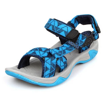 UOVO ; Босоножки с открытым носком; сандалии с ремешками на мальчиков сандалии текстильные детские сандалии светильник-вес подошвой для маленьких мальчиков, Летняя женская обувь, размер 28#-35 - Цвет: Blue