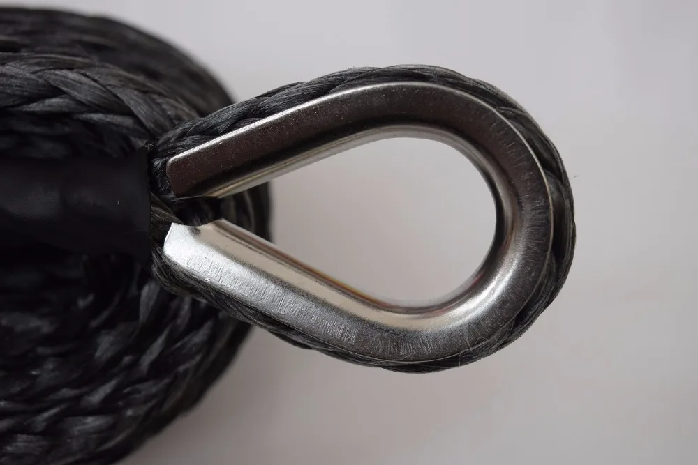 أسود 10 ملليمتر * 30 متر ATV حبل رفع هوك ، الاصطناعية ونش كابل ، حبل للسحب سيارة ، حبل ل الروافع الكهربائية ، قبالة الطريق حبل