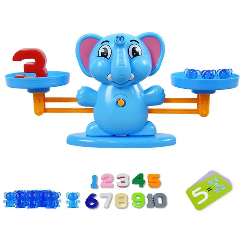 Игра для матча, настольные игрушки, обезьяна, кошка, матч, балансировка, шкала, балансировка, игра для детей, обучающая игрушка, чтобы узнать, добавить и вычесть - Color: Elephant