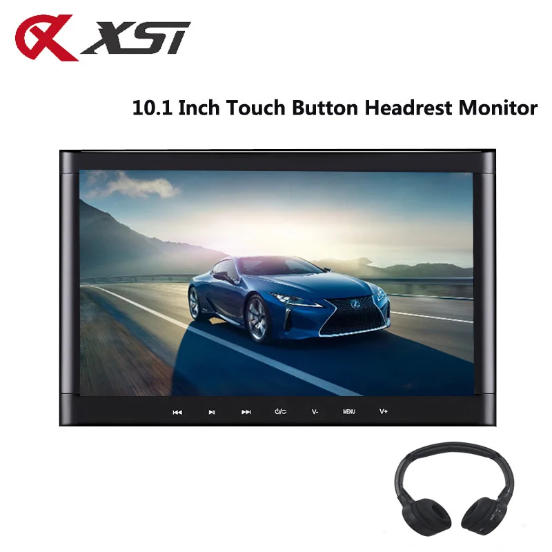 

XST 10.1 Inch Car Headrest Monitor Touch Button 1024*600 DVD Player Support HDMI/USB/SD/IR/FM Transmitter/Speaker/Game