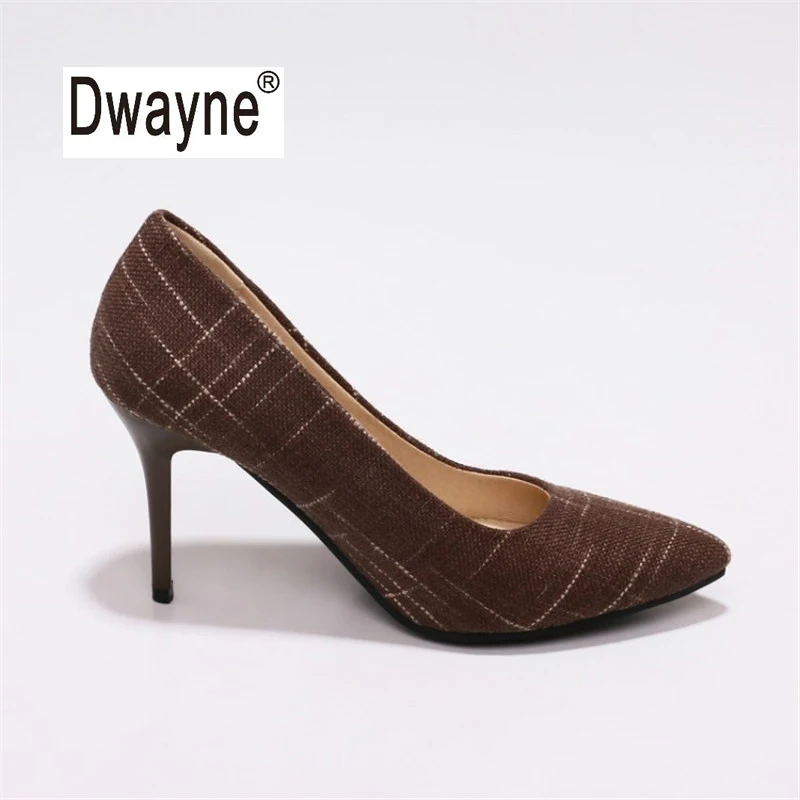 Billige Große Größe frauen Schuh 9cm MOC 2 High Heels Pumps Party Schuhe Für Frauen Leinwand Hochzeit Schuhe chaussure femme