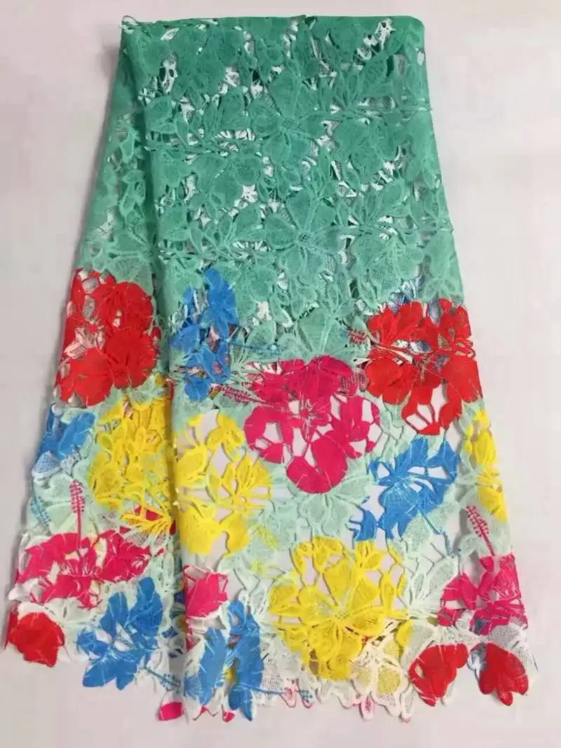 2016 new nigerian guipure cord silk print water soluble fabric african