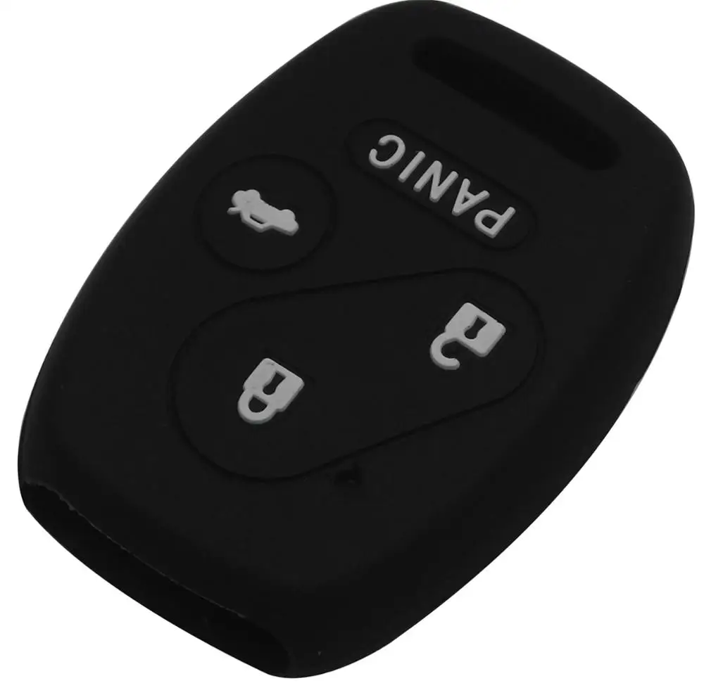 black 15PS 4 кнопки дистанционного автомобиля-стильный ключ чехол силиконовый чехол для хонда аккорд CR-V Civic Pilot Insight Ridgeline - Название цвета: black