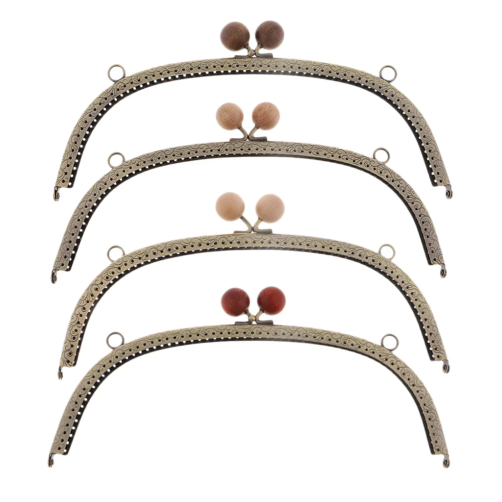  24.5cm Metal Arch Frame Kiss Clasp Lock Bead Head for DIY Handbag Purse Coin Bag