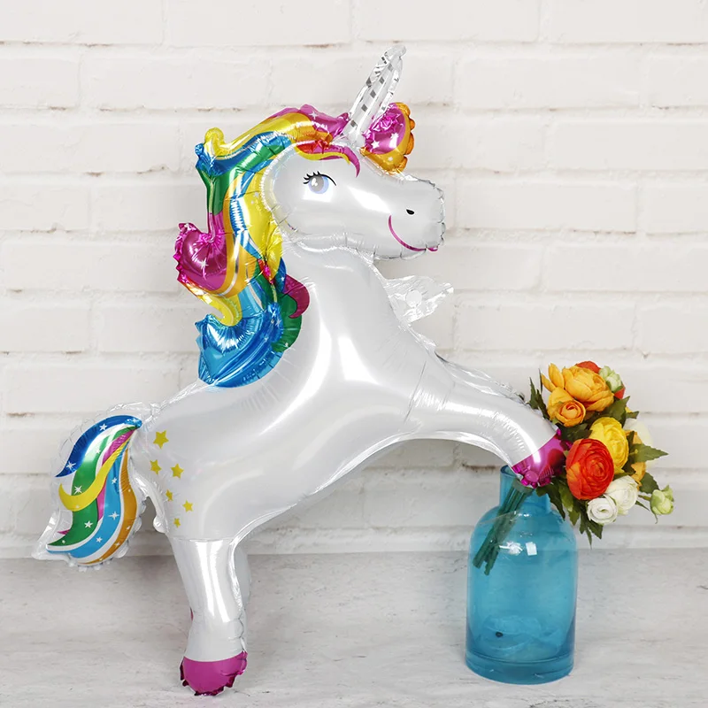 

1pc 3D Unicornio Party Foil Balloons Birthday Wedding baby shower Unicorn hand hold stick globos Party Decorations Supplies toys