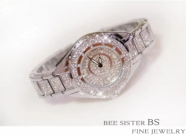 Лидер продаж женские часы леди Алмазный Платье часы золотые серебряные Нержавеющая сталь наручные часы со стразами Женская обувь с украшением в виде кристаллов часы