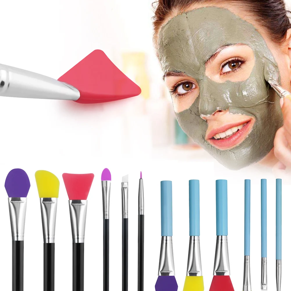 6PCs Professional Silicone Makeup Brushes Set Easy Wash Face Facial