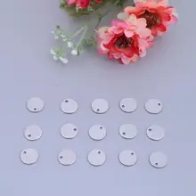 100 шт Круглые бирки из нержавеющей стали штампованные заготовки Подвески DIY ювелирные изделия