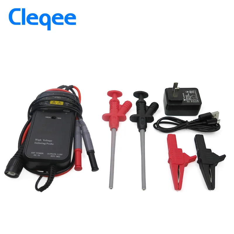 

Cleqee YP5110 100MHz 1300V High Voltage Differential Probe kit Isolation Probe Suitable Tektronix Rise Time 3.5ns