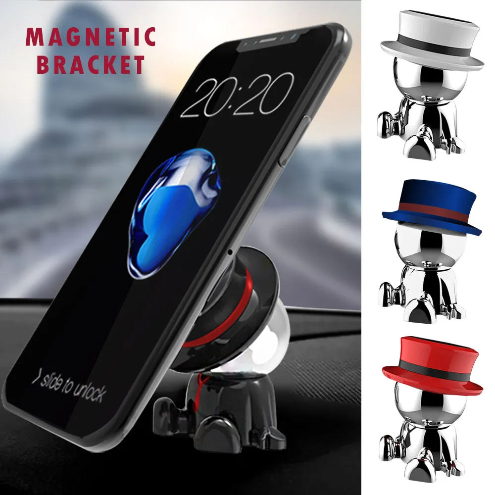 

Cute Gentleman Phone Holder 360 Degree Magnetic Mobile Phone Holder for Xiaomi Redmi Note 7 Universal Magnet Mount Holder Stand