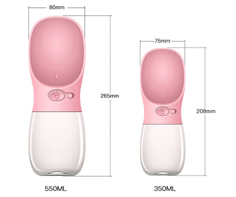 Портативная бутылка для воды для собак, дорожная миска для воды для собак, чашка для питья кошек, диспенсер для воды для собак на открытом воздухе, 350/550 мл, товары для домашних животных