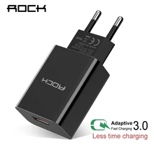 Рок 18 Вт Quick Charge QC 3,0 телефон зарядное устройство Путешествия стены адаптер QC3.0 FCP универсальный для Xiaomi iPhone samsung huawei ЕС Plug