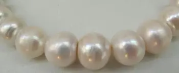 

HUGE 12-15MM NATURAL SOUTH SEA GENUINE WHITE PEARL NECKLACE 14K