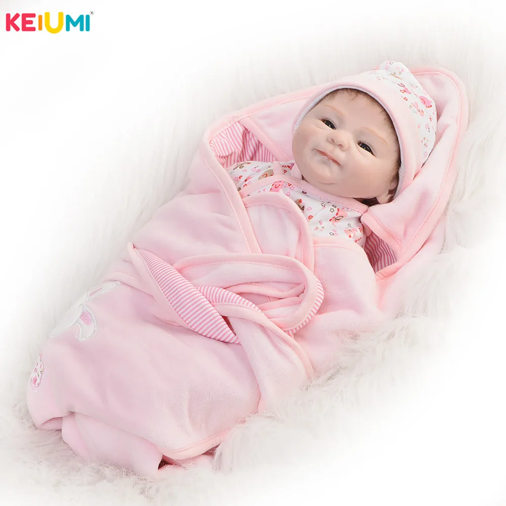 

Unique 17'' inch 43 cm Lifelike Baby Reborn Baby Doll Realistic Soft Silicone Reborn Little Babies Toy For Kid Birthday Gifts