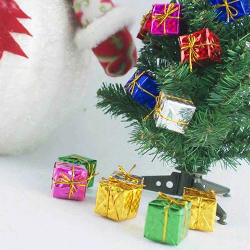 

Christmas 12PC Mini Gift Box Christmas Tree Decorations Ornaments New-Year Decorations Hanging Ornaments Adornos De Navidad