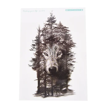 

new fashion Waterproof Temporary Tattoo Sticker wolf forest tatto stickers flash tatoo fake tattoos for women men hot selling