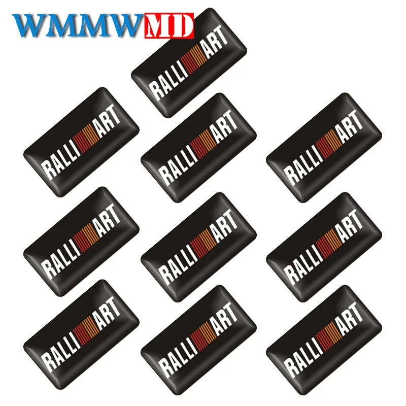 

Car styling 10Pcs RALLI ART Emblem Car 3D Sticker Sport Decal For mitsubishi lancer asx outlander pajero galant Auto accessories