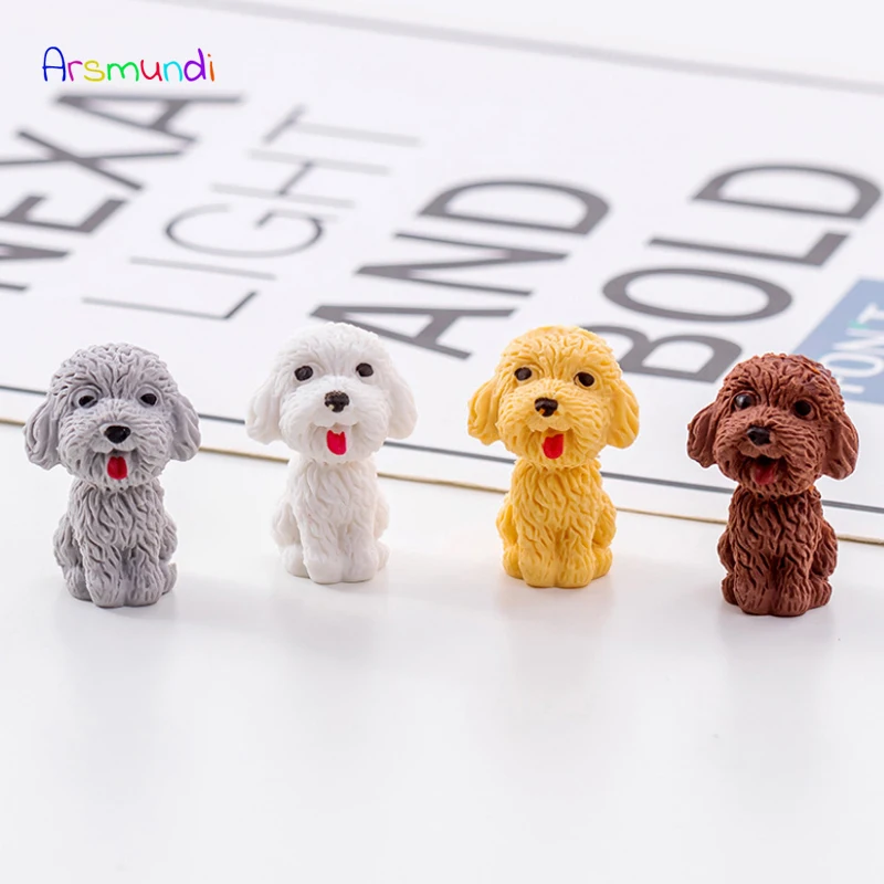 

Arsmundi Rubber Eraser 2Pcs/lot Cute Teddy Dog Kawaii Art School Supplies Office Stationery Novelty Pencil Correction Supplies