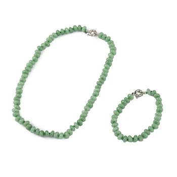 

Pick Size 7.8*4.8mm Natural Green Aventurine Making Diy Faceted Bracelet&Necklace Accessories Findings 7.5 inch&18inch For the