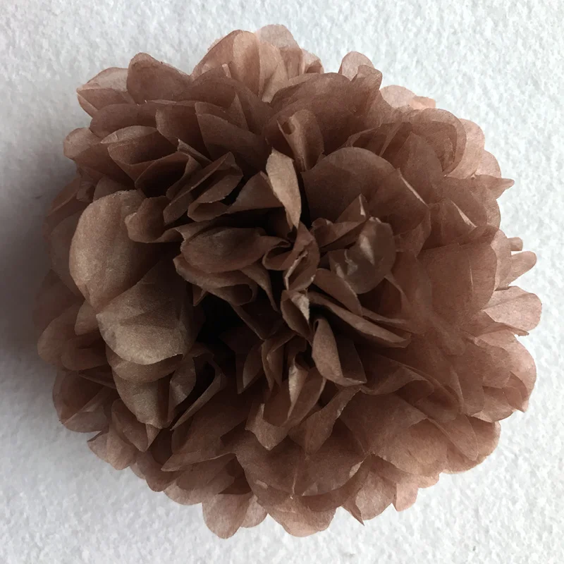 6inch Simulation Peony Flower DIY Tissue Paper Flower for Romantic Wedding Decoration Home Party Decorative Paper Flowers Balls - Цвет: Кофе