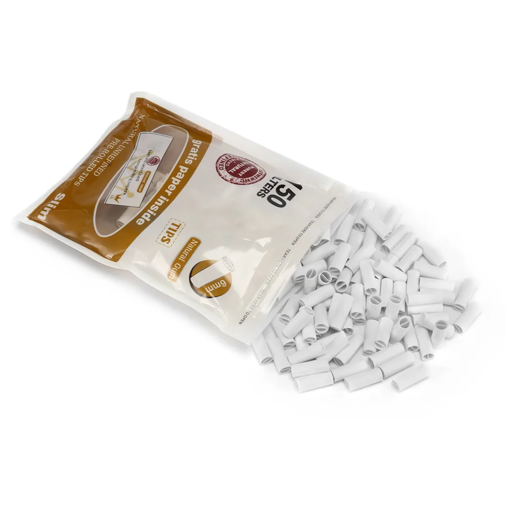 

Natural Gum 6MM Slim Rolling FilterPre Rolled Natural Unrefined Cigarette Filter Rolling Paper Tips