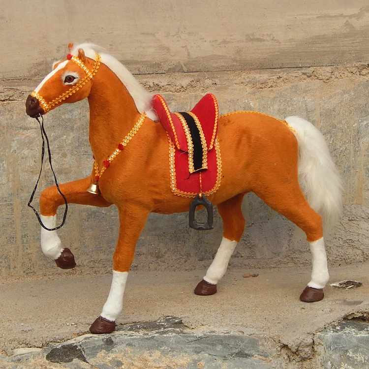 new simulation horse toy brown lucky polyethylene&furs horse model