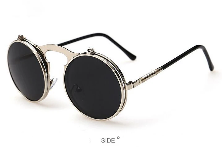 Винтажные мужские солнцезащитные очки в стиле стимпанк, круглые женские солнцезащитные очки в стиле стимпанк, Ретро стиль, женские мужские солнцезащитные очки в стиле ретро, солнцезащитные очки для мужчин