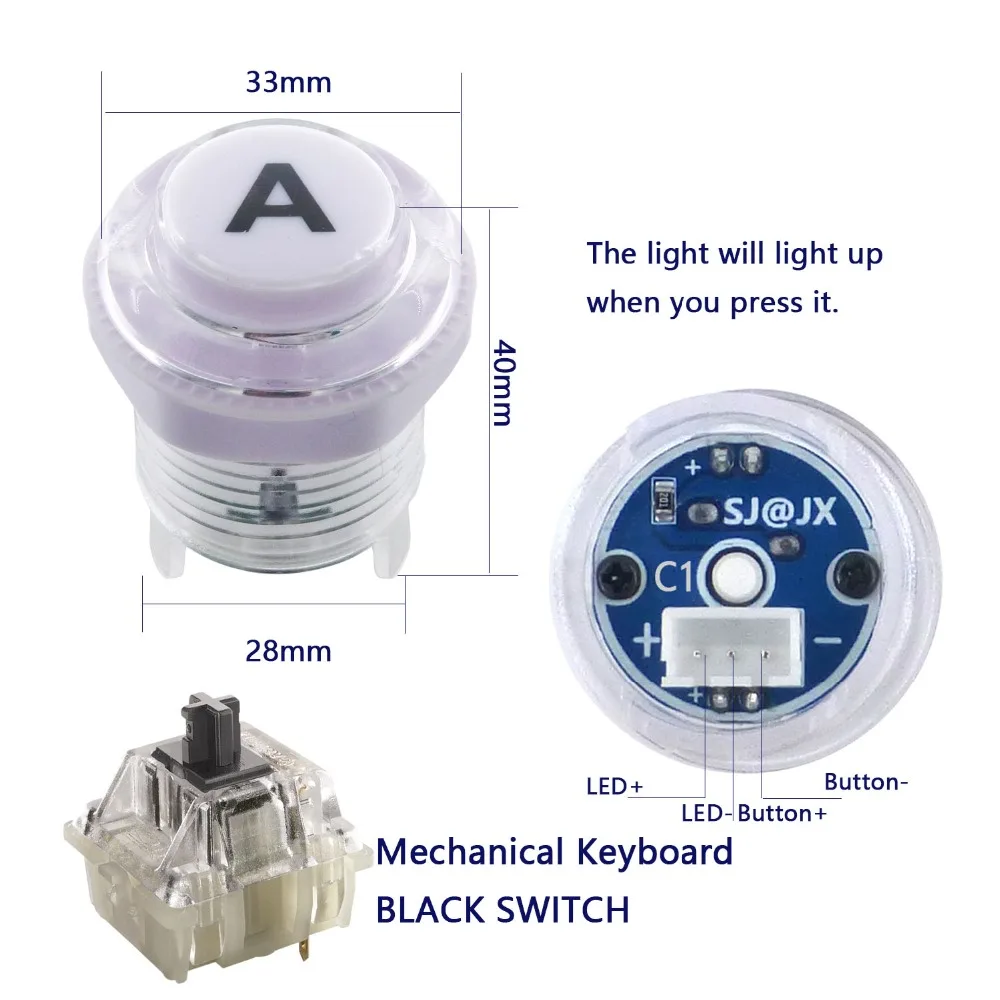 Arcade DIY Kit LED Arcade LED Button Controller Joystick Zero Delay Encoder Board for PC PS3 Mechanical Keyboard Switch