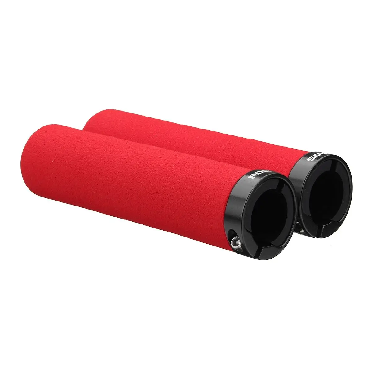 Red black 1 пара велосипедов Грипсы MTB алюминиевый губчатые накладки на ручки анти-скольжения амортизирующие мягкие велосипедные Грипсы Ultraight велосипедный руль - Цвет: Red black