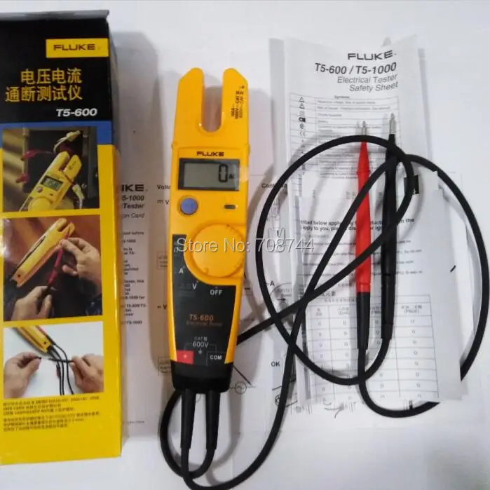 FLUKE T5-600 Токоизмерительные клещи Fluke T5 600 Электрический тестер с проверкой тока непрерывность электрического напряжения и тока 600 в 1000 В переменного тока