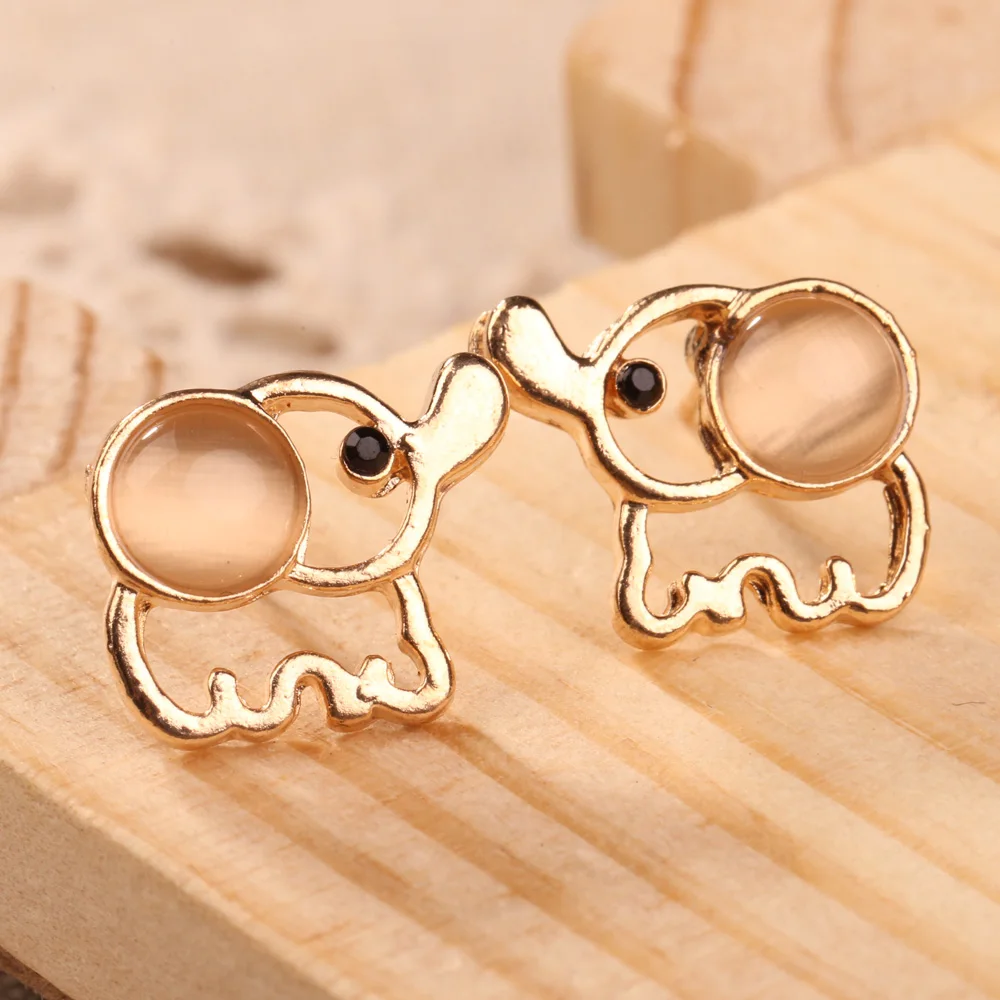 2 цвета модные корейские милые опаловые детские серьги-гвоздики в виде слона женские серьги для свадебных фестивалей подарок Вечерние