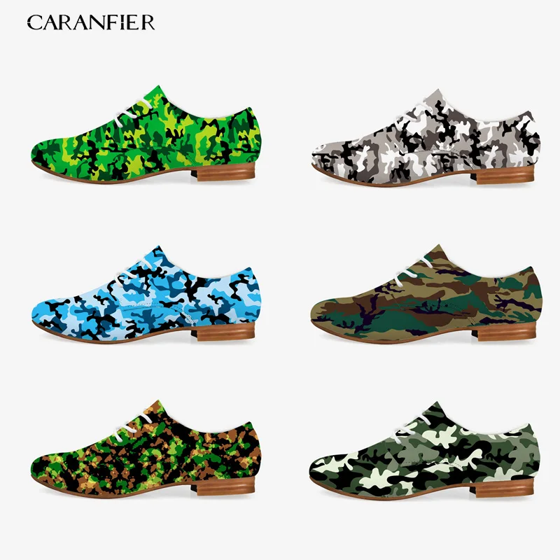 

CARANFIER Women's Flats Oxford Print Multicolor Lace Casual Slip Breathable Four Seasons Universal Pointed Toe Large Size 2019