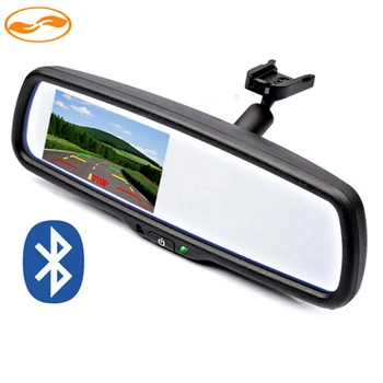 

4.3" TFT LCD Car Rear Bracket Mirror Monitor with 2 RCA Input BT Bluetooth Function Can be Connected to Mobile Phones